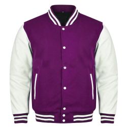 Varsity Jacket Purple White
